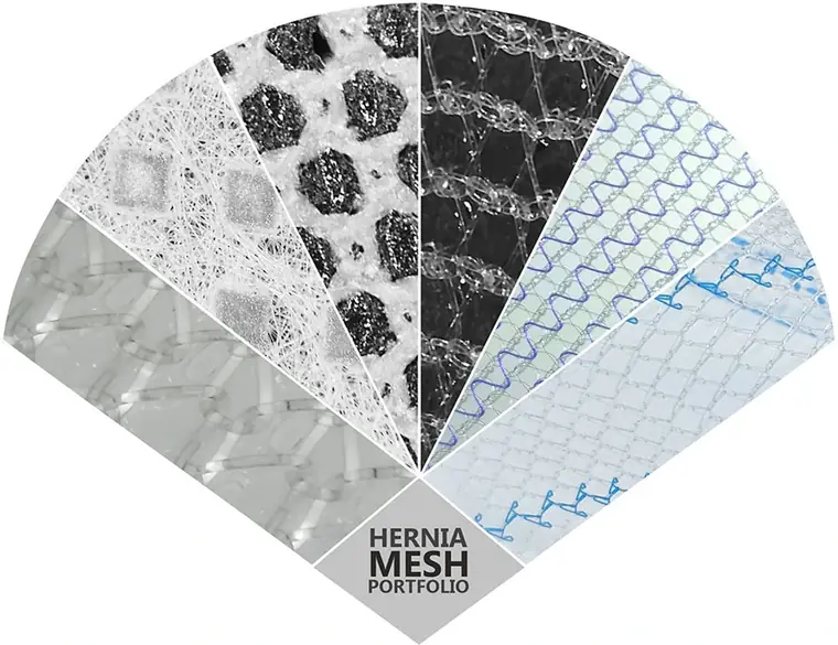 Hernia mesh, skin staplers and hemostats