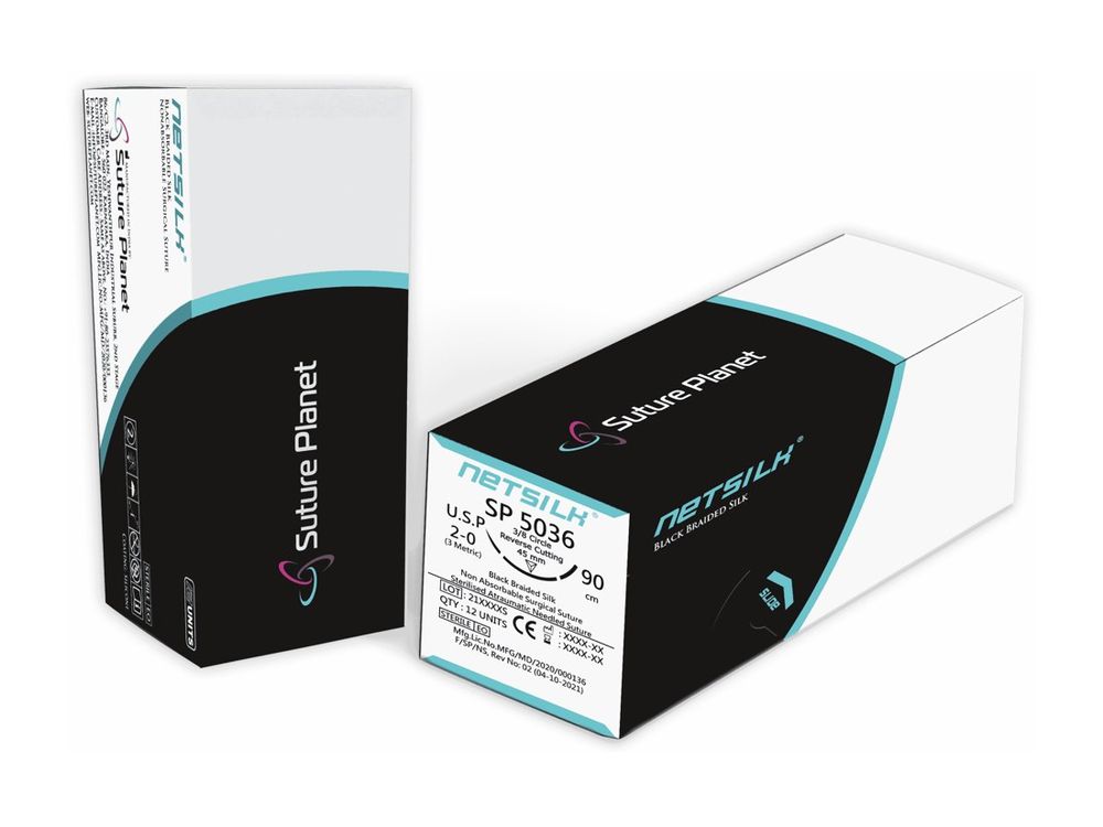 Netsilk — Black Braided Silk, sterile surgical device by Suture Planet